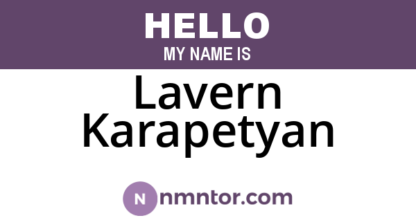 Lavern Karapetyan