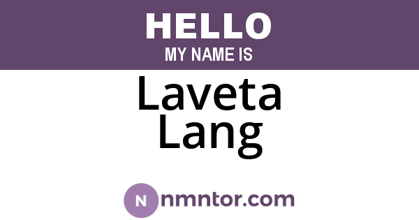 Laveta Lang