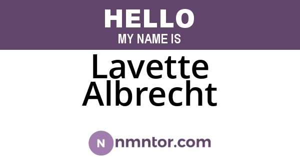 Lavette Albrecht