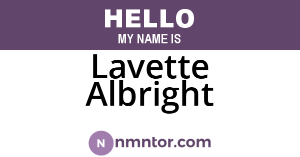 Lavette Albright