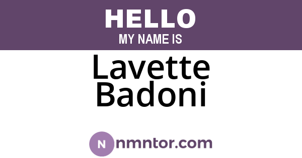 Lavette Badoni