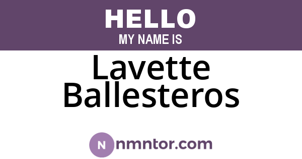 Lavette Ballesteros