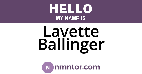 Lavette Ballinger