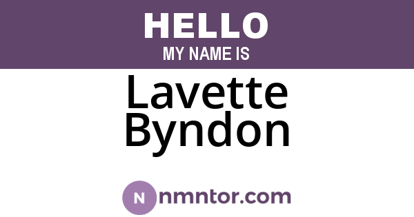 Lavette Byndon