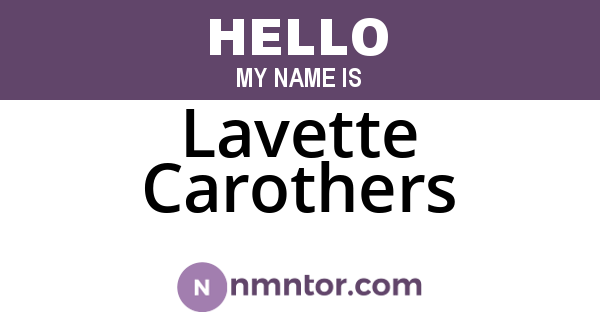 Lavette Carothers