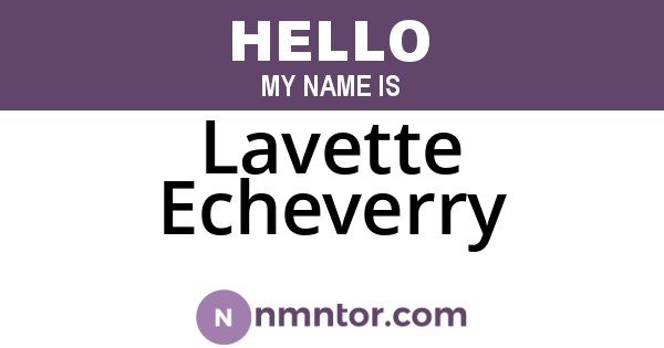 Lavette Echeverry