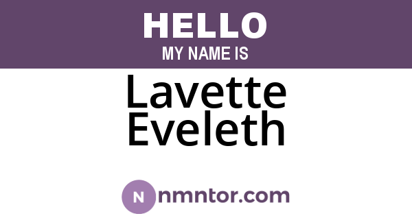 Lavette Eveleth
