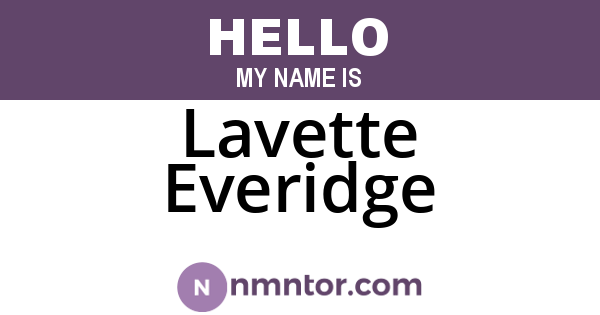 Lavette Everidge