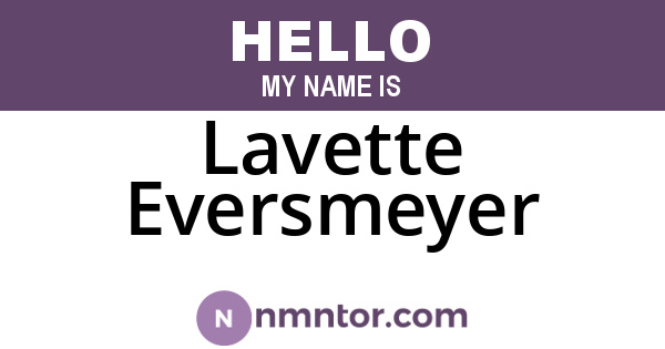 Lavette Eversmeyer