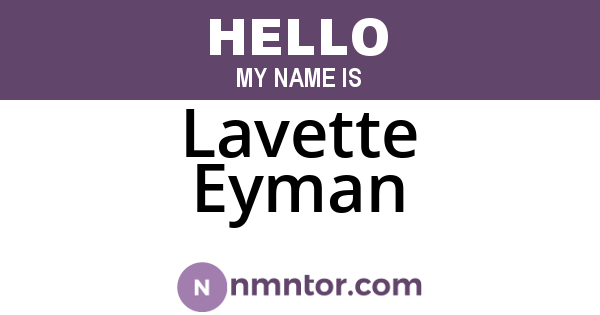 Lavette Eyman