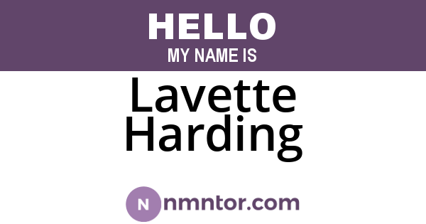 Lavette Harding