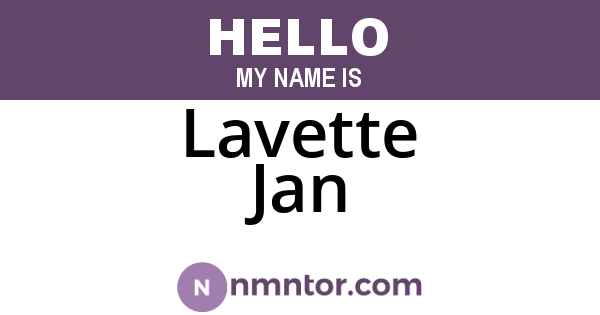 Lavette Jan