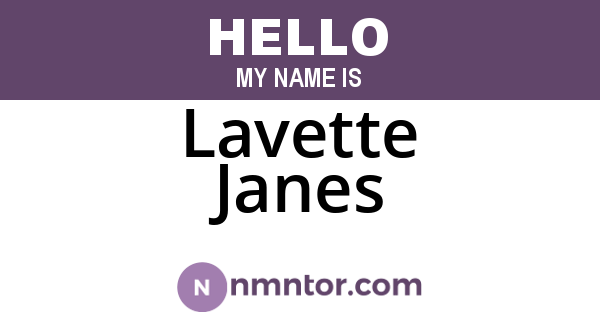 Lavette Janes