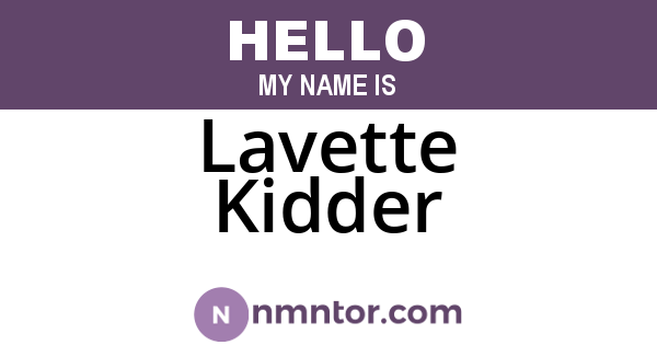 Lavette Kidder