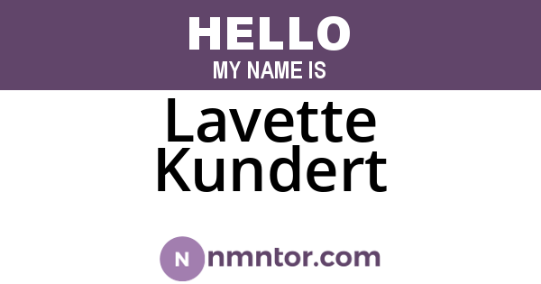 Lavette Kundert