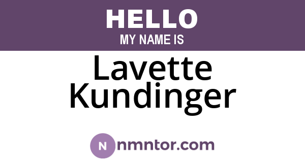 Lavette Kundinger