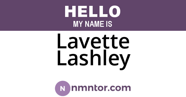 Lavette Lashley