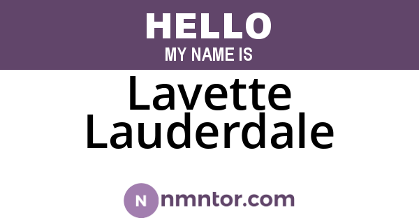 Lavette Lauderdale
