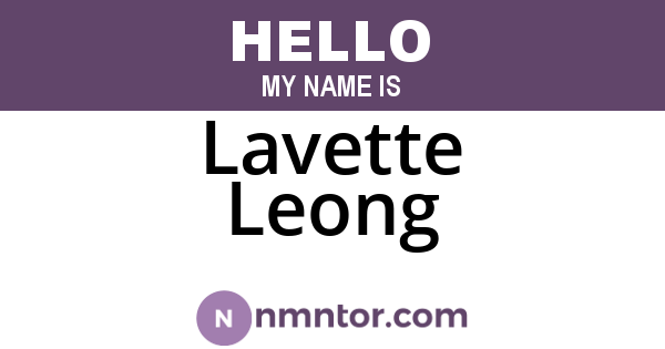 Lavette Leong