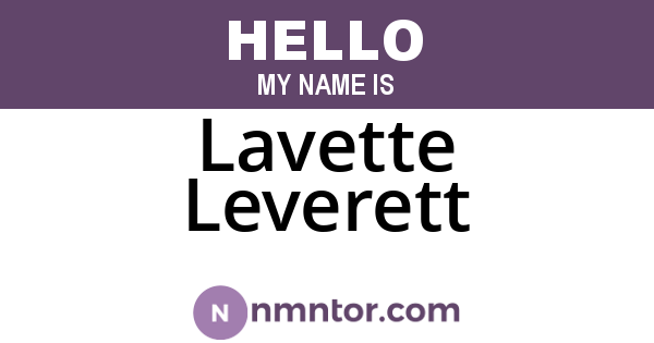 Lavette Leverett