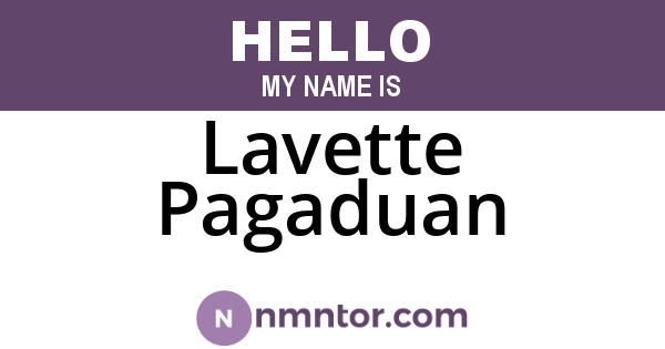 Lavette Pagaduan