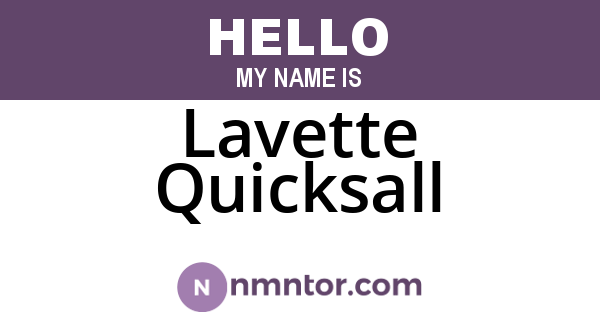 Lavette Quicksall