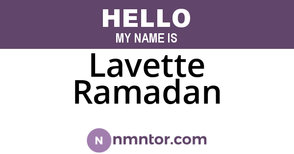 Lavette Ramadan