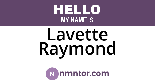 Lavette Raymond