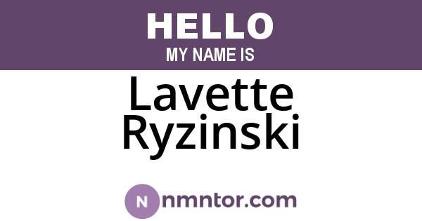 Lavette Ryzinski