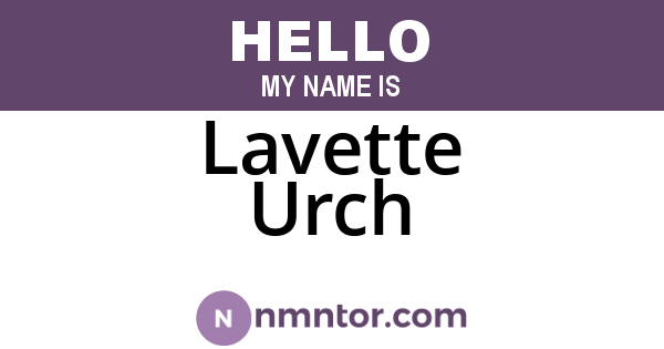 Lavette Urch