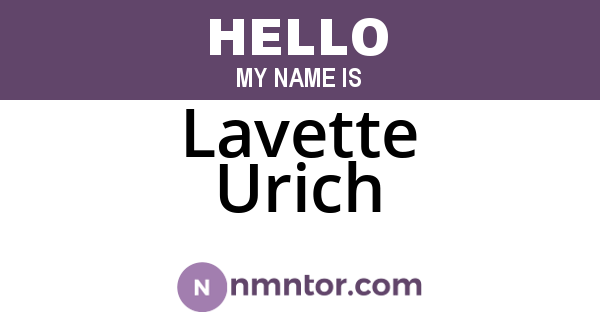 Lavette Urich