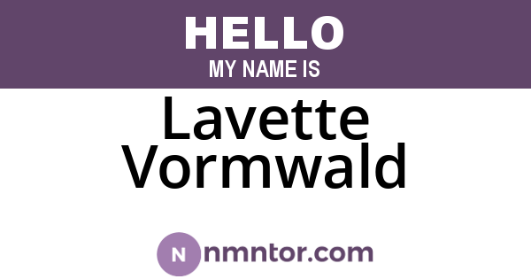 Lavette Vormwald