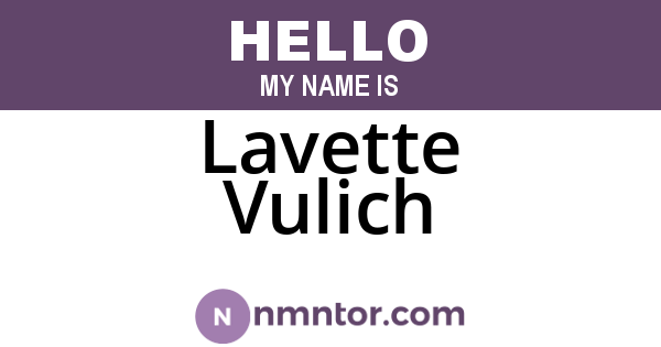 Lavette Vulich