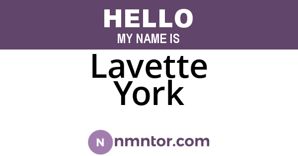 Lavette York