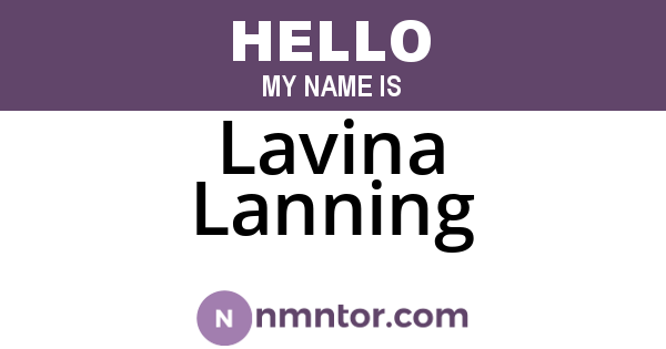 Lavina Lanning