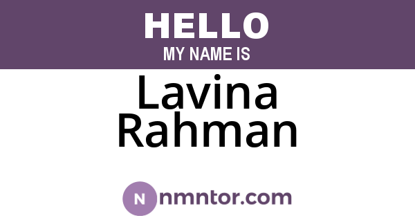 Lavina Rahman