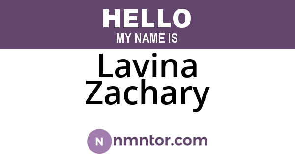 Lavina Zachary