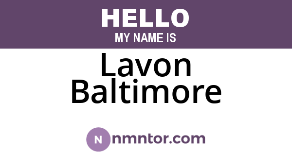Lavon Baltimore