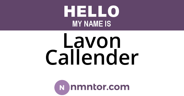 Lavon Callender