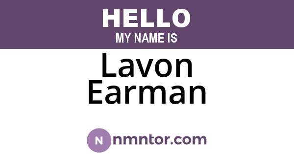 Lavon Earman