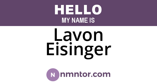 Lavon Eisinger