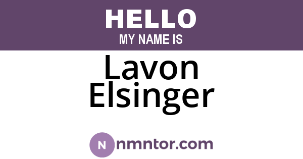 Lavon Elsinger