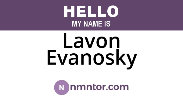 Lavon Evanosky