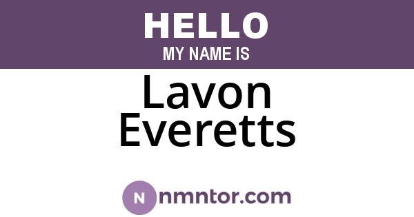 Lavon Everetts