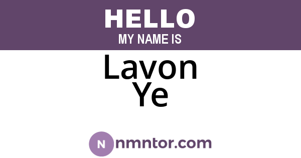 Lavon Ye