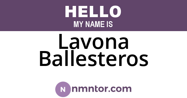 Lavona Ballesteros