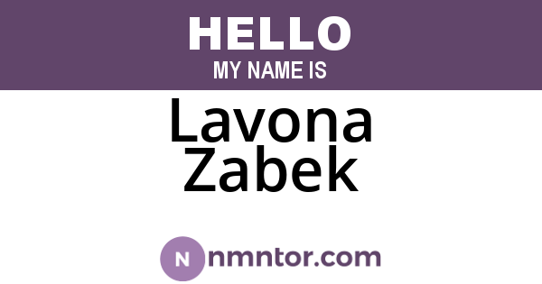 Lavona Zabek