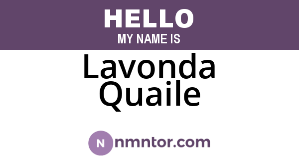 Lavonda Quaile
