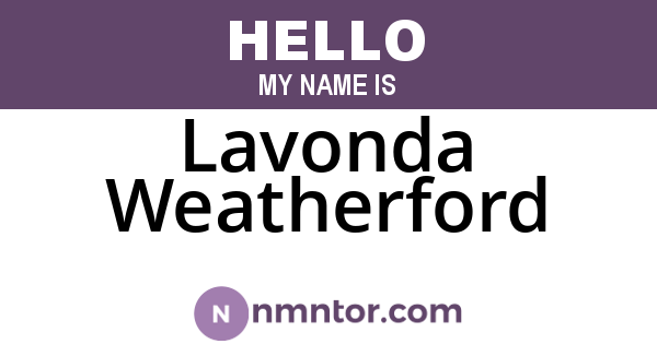 Lavonda Weatherford