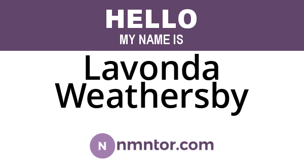 Lavonda Weathersby